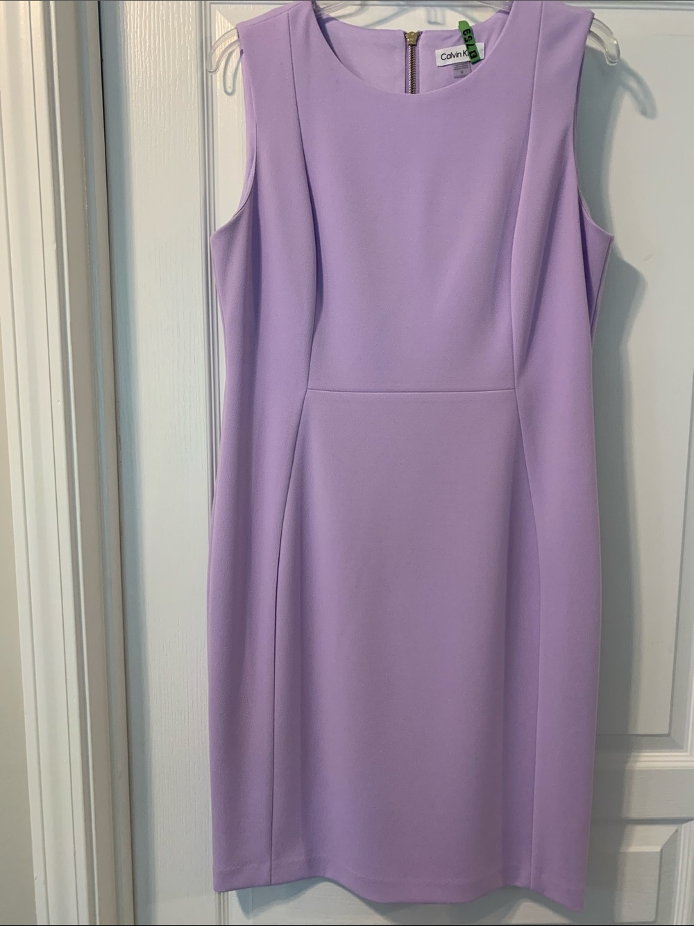 Calvin Klein Lavender Sleeveless Sheath Midi Dress